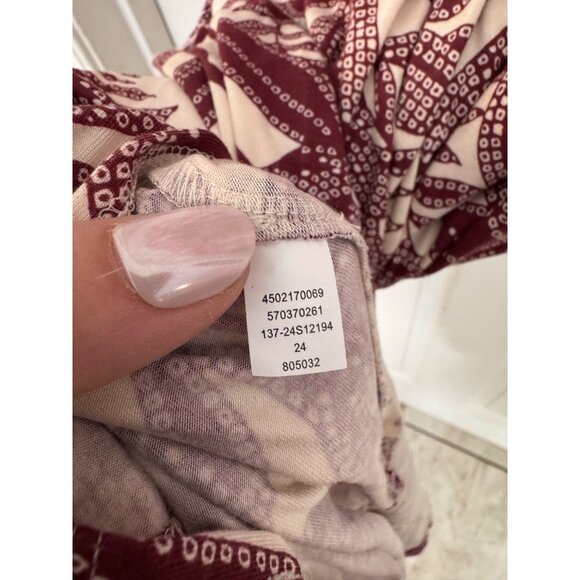 Soma Soft Jersey Caftan Midi Short Sleeve Tropical Dress Size Large NWT - Picture 15 of 15